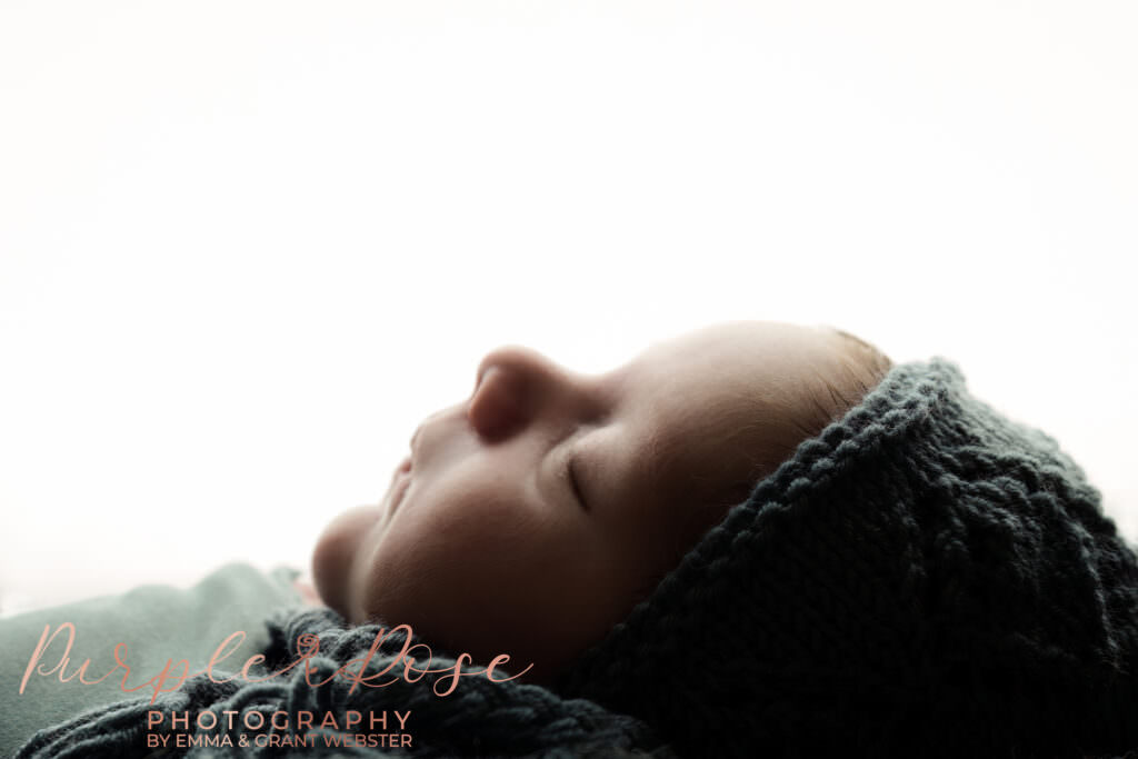 Profile of a newborn baby sleeping