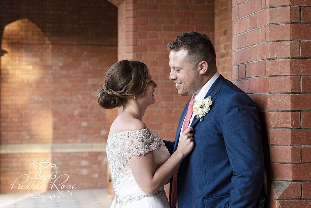 Wedding couples portrait at Bedford School 1