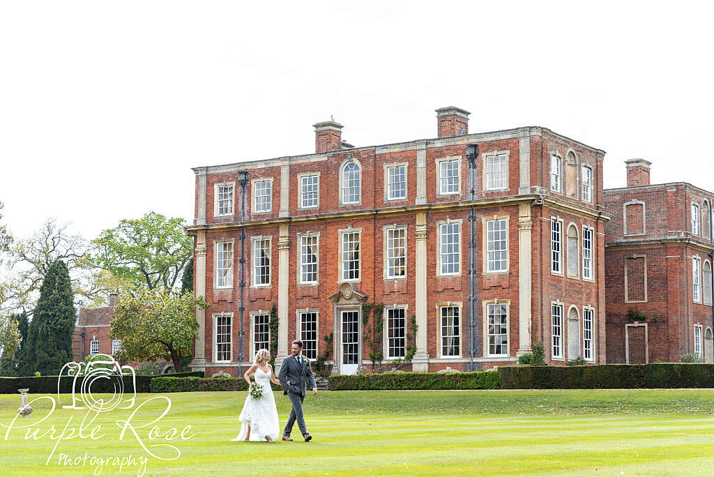 Bride and groom exploring