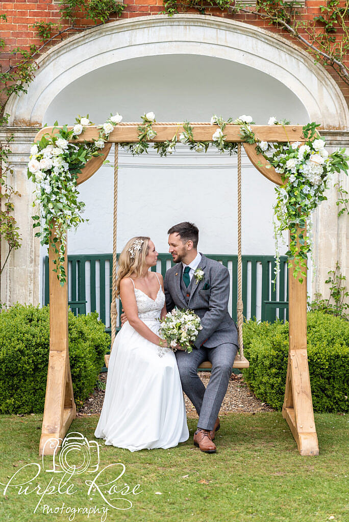 Floral covered swing