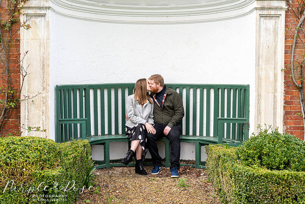 Couple on a curved bench