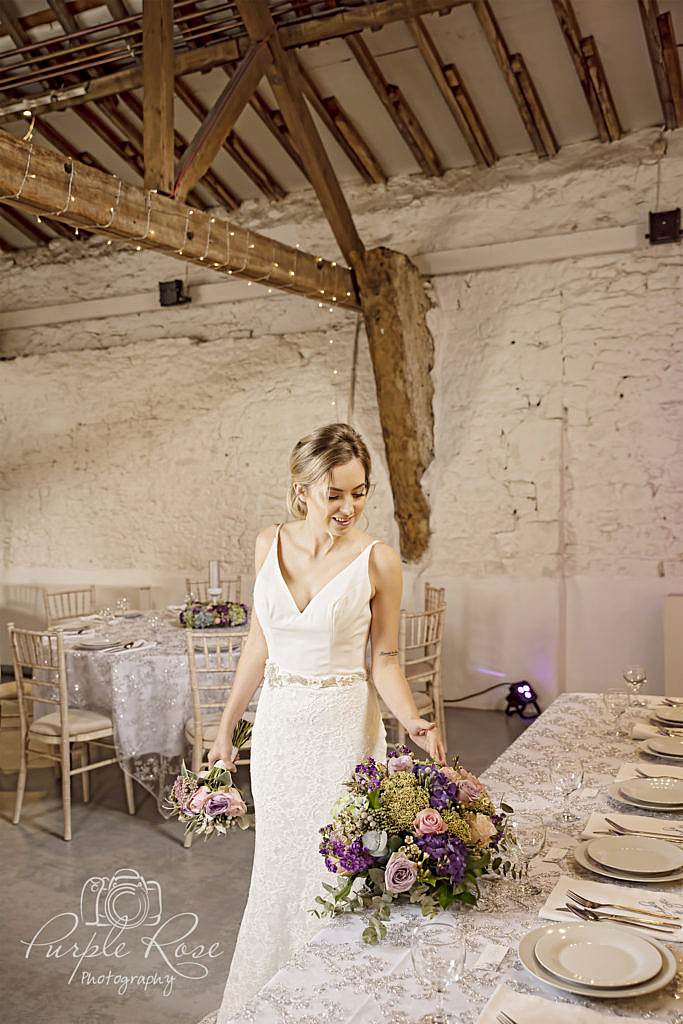 Bride in her wedding venue