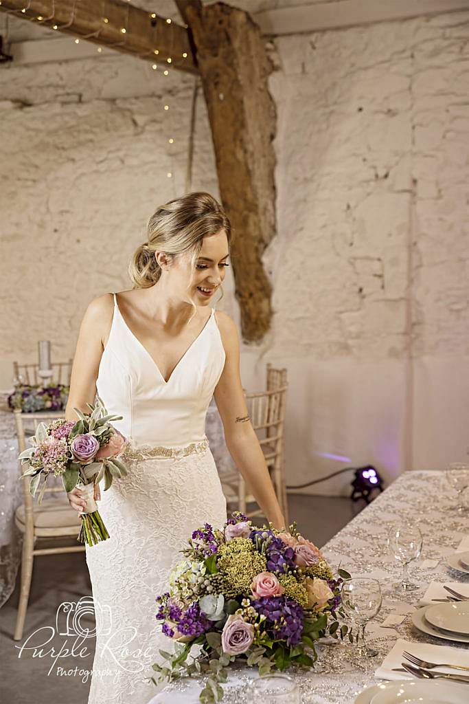 Bride in her wedding venue