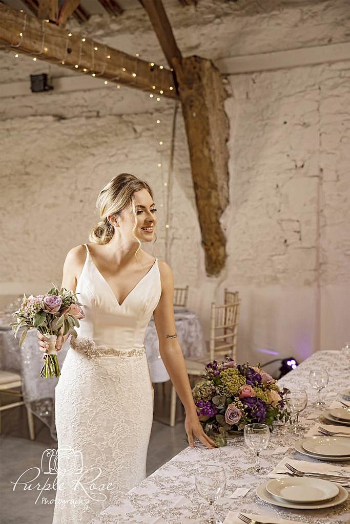 Bride in her wedding venue