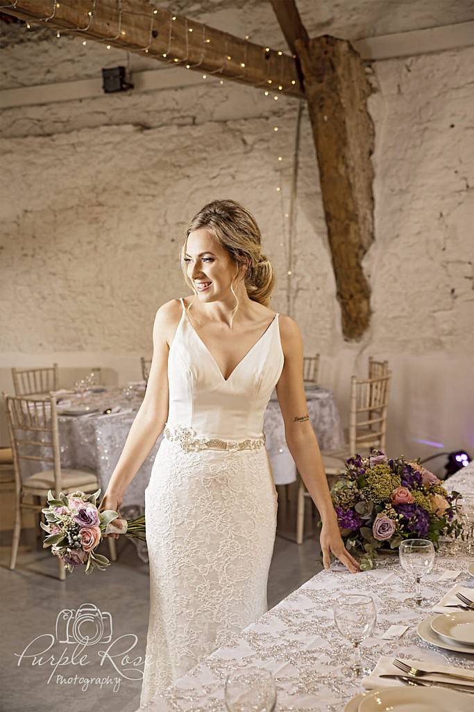 Bride in her wedding venue