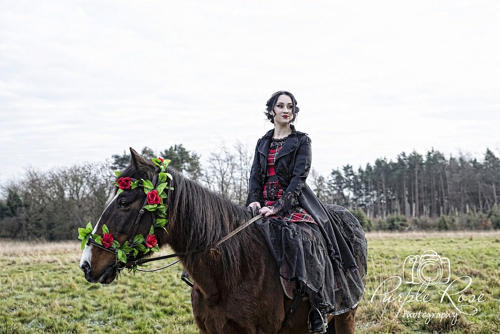 Gothic lady on a horse