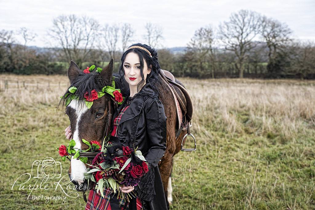 Gothic lady with her horse