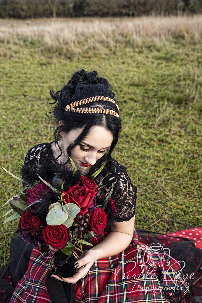 Gothic bride and bouquet