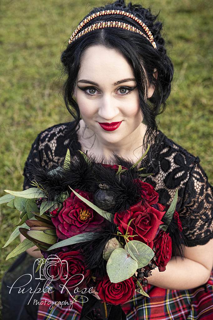 Gothic bride and bouquet