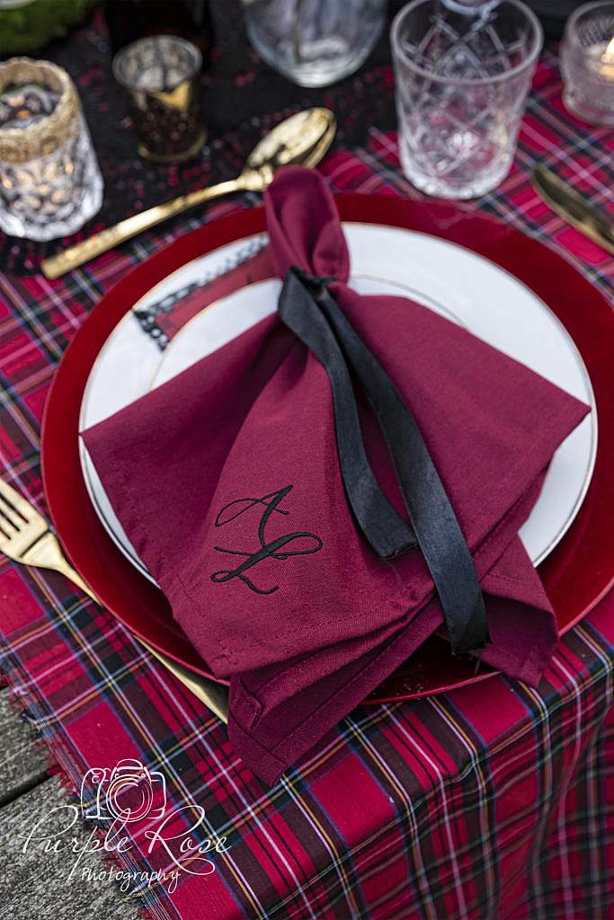 Gothic wedding table setting