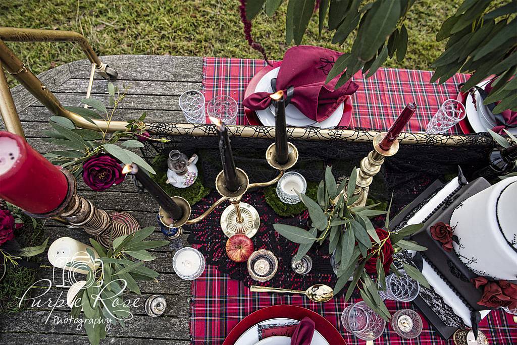 Gothic wedding table setting