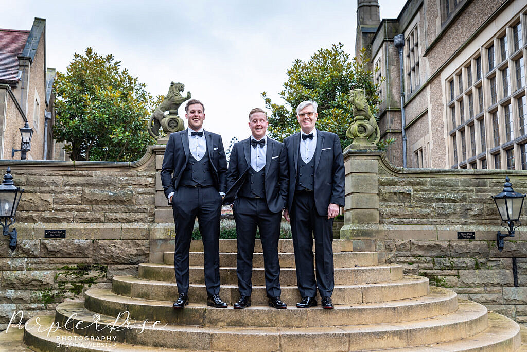 Groom with his best man and dad