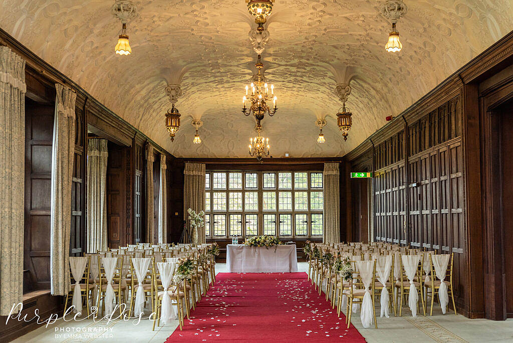 The ceremony room at Farnham Manor