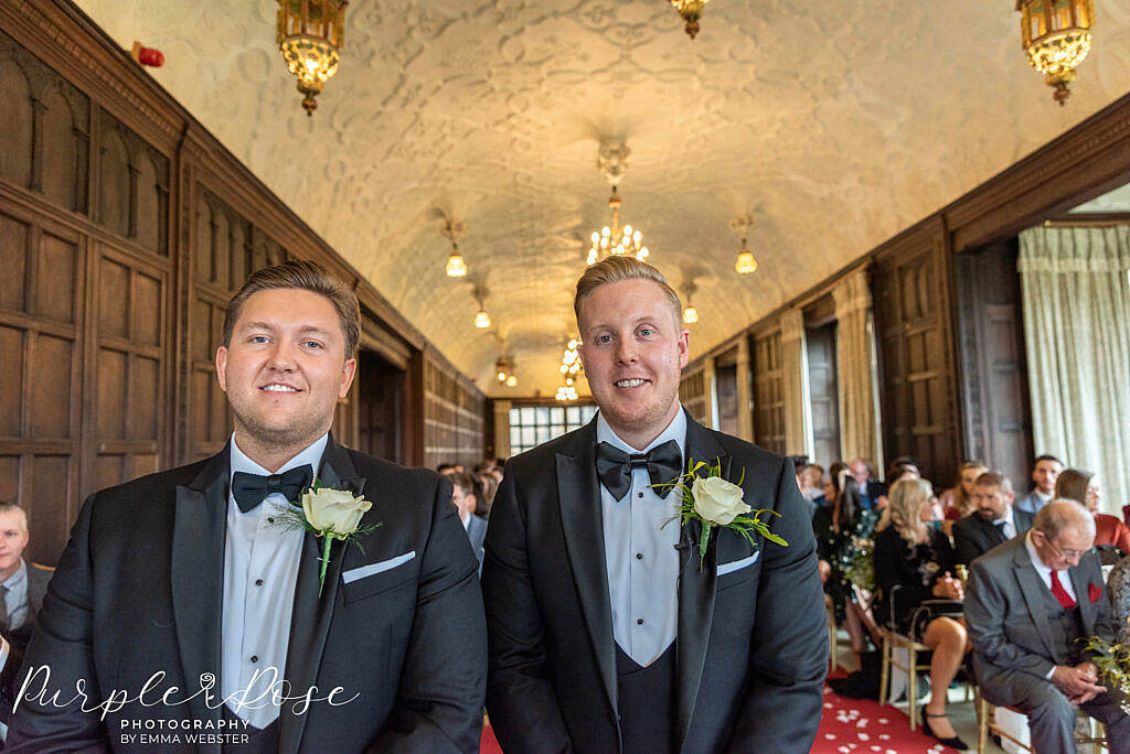 Groom and best man waiting for the wedding ceremony to start