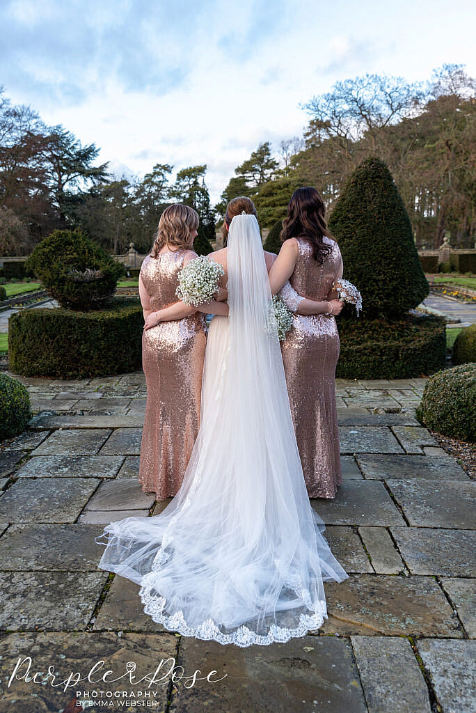 Bride with her bridesmaids