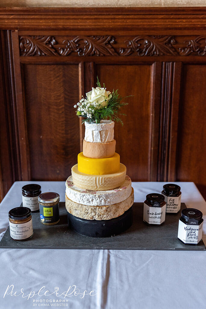 Cake made of cheese wheels