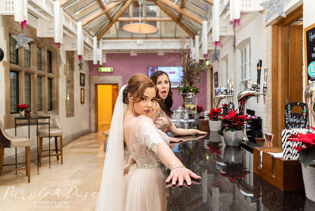 Bride staring down the camera