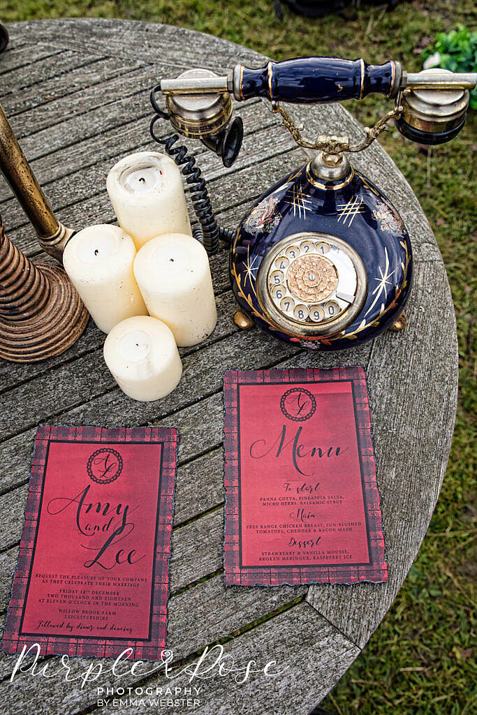 Candles and wedding stationery