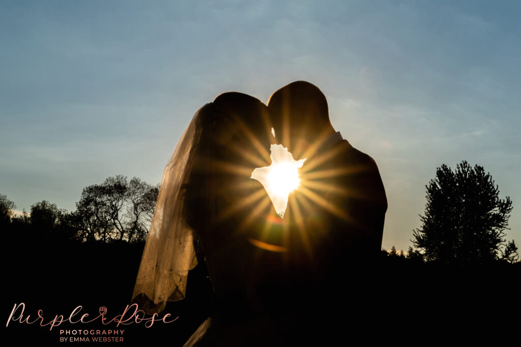 Starburst between bride and groom