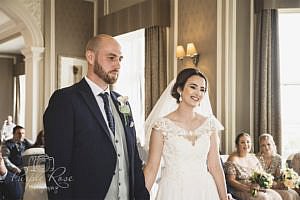 Bride and groom during wedding ceremony