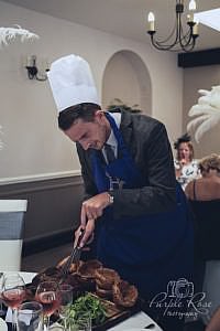 Wedding guest preparing the meal