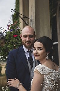 Bride looking over her shoulder