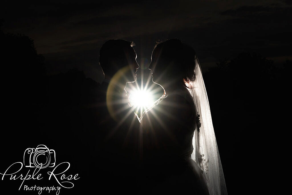 Starburst between bride and groom