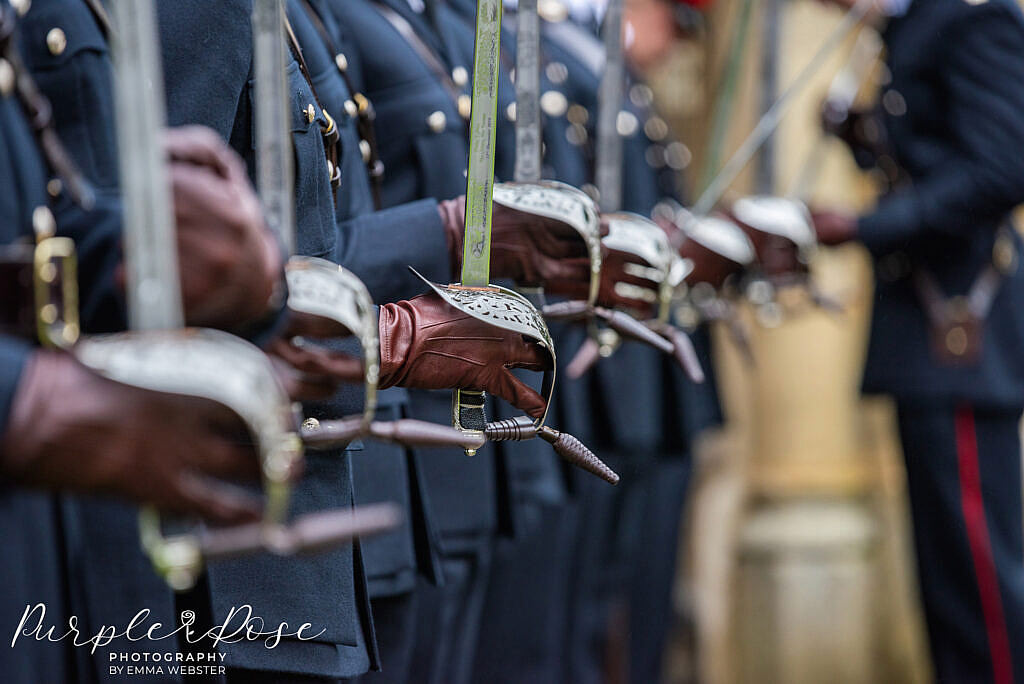 Military greeting at a wedding