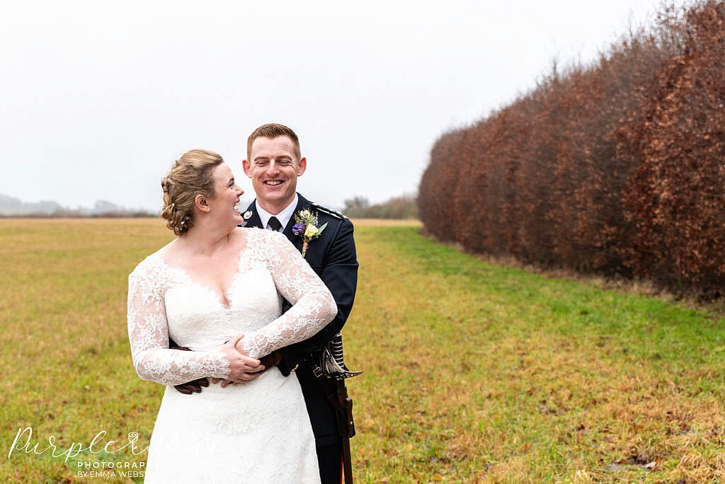 Bride looking at her groom