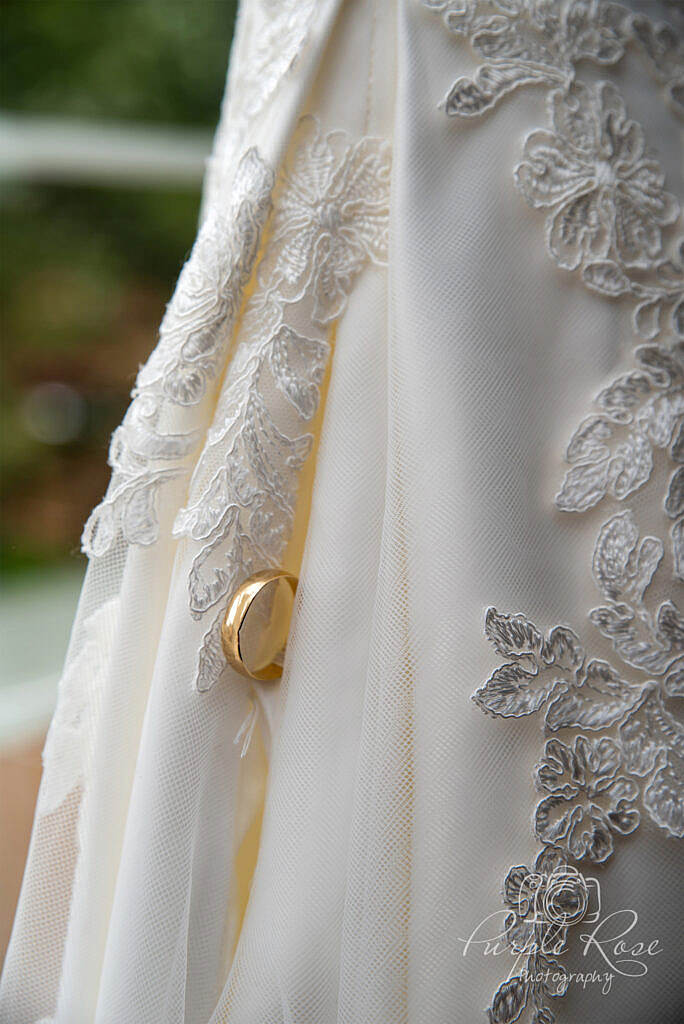 Detail photo of brides wedding dress