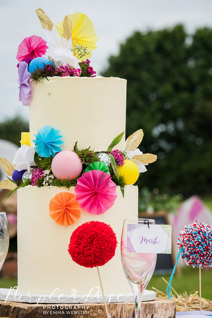 Colourful wedding cake