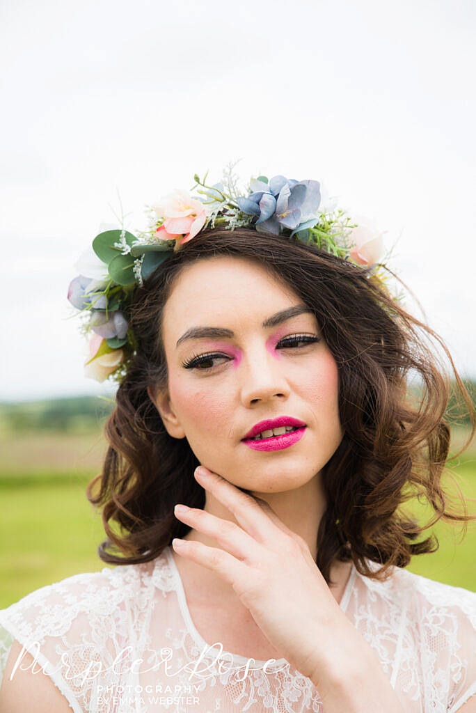 bride with festival themed make up