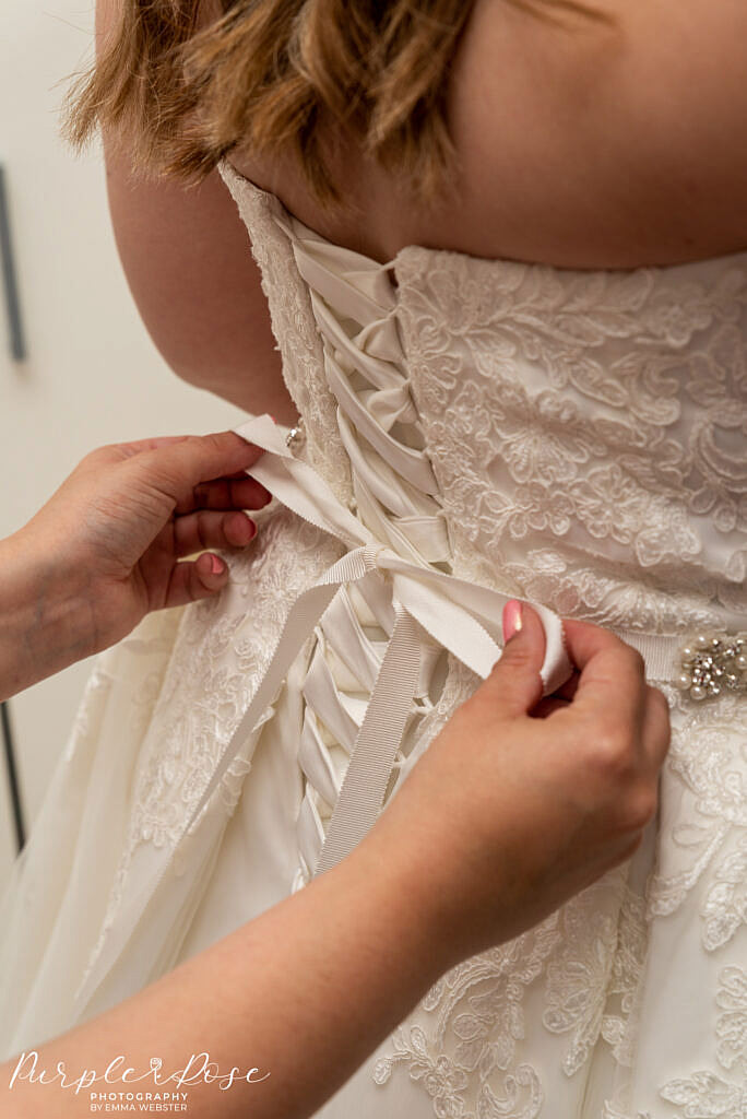 Bride getting ready for her day