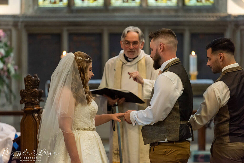 Bride and groom in the church