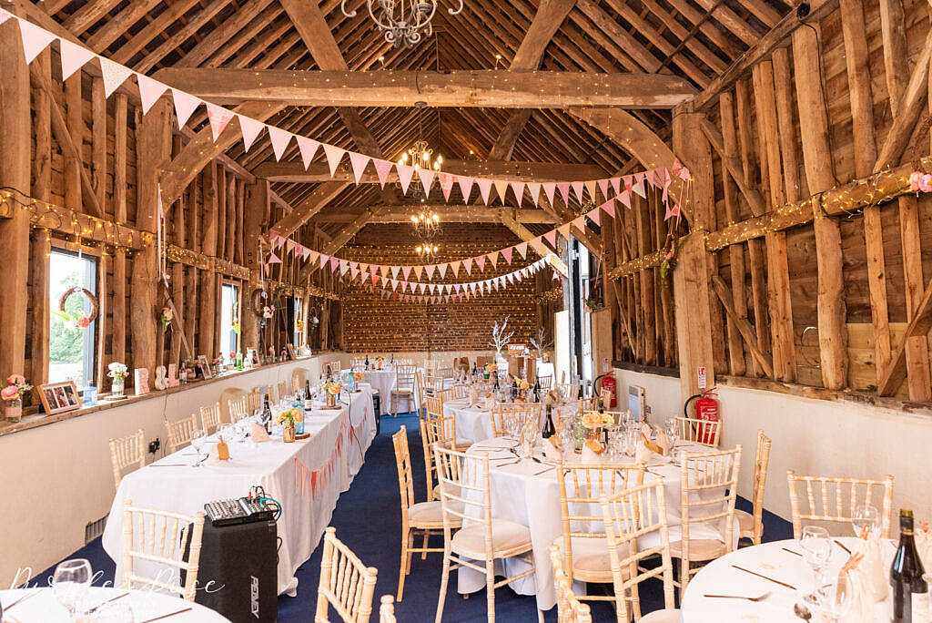 Barn decorated for a wedding