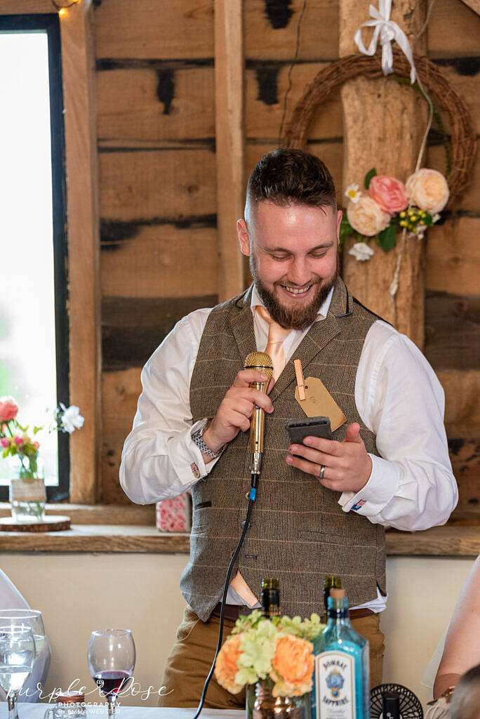 groom giving his speach