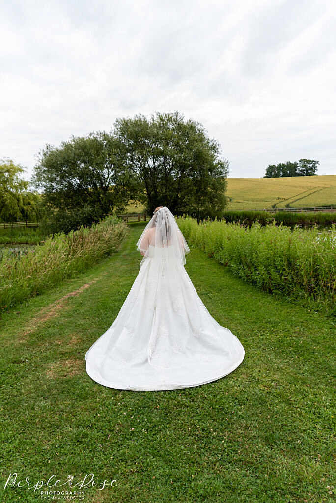 Bride walking in the venues grounds