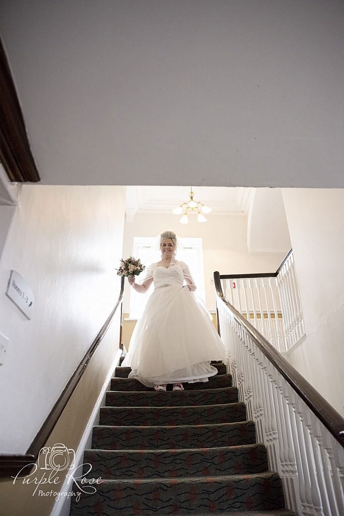 Bride preparing to head to her wedding