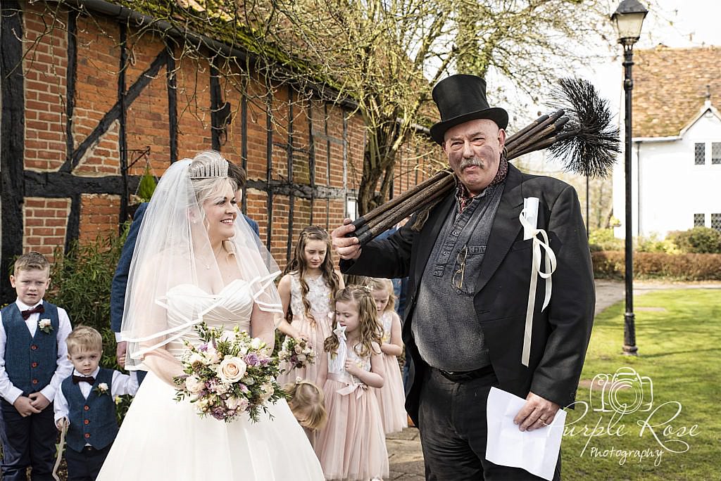 Bride with lucky chimney sweep