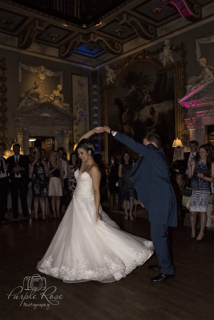 Bride and groom dancing on during their first dance