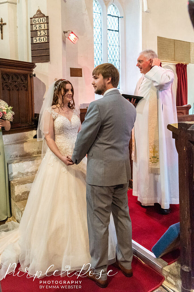 Bride and groom in the church