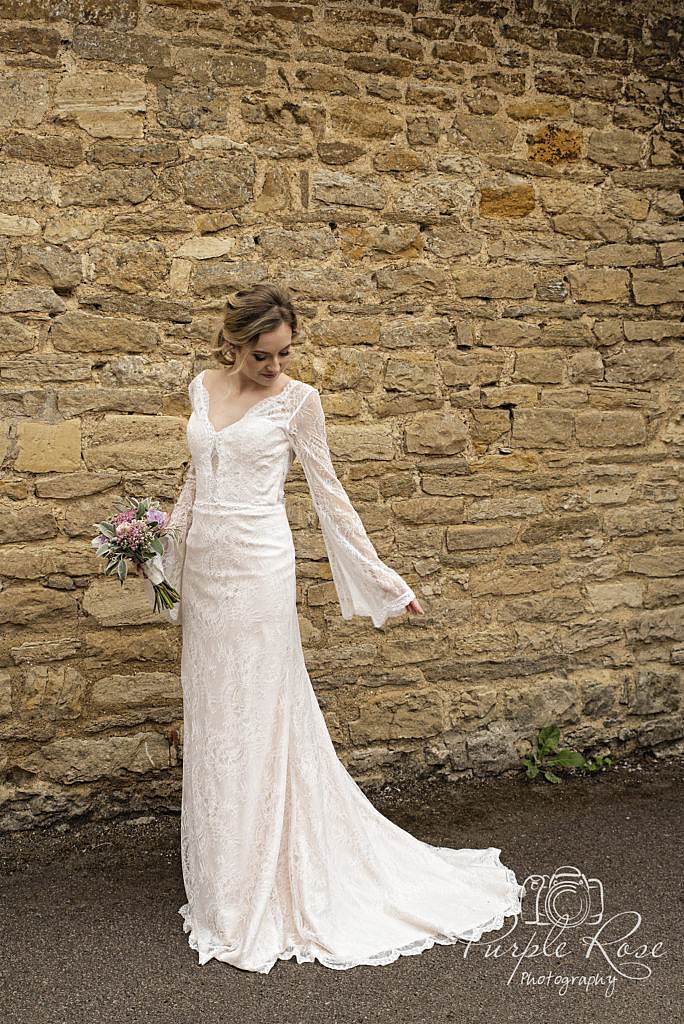 Bride in her wedding dress