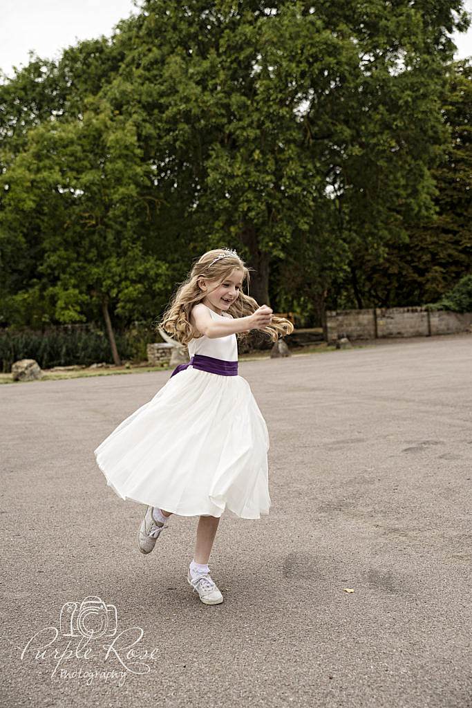 Flower girl running