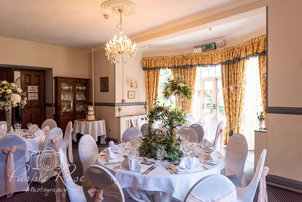 Wedding reception room at The Woodlands Manor Bedford