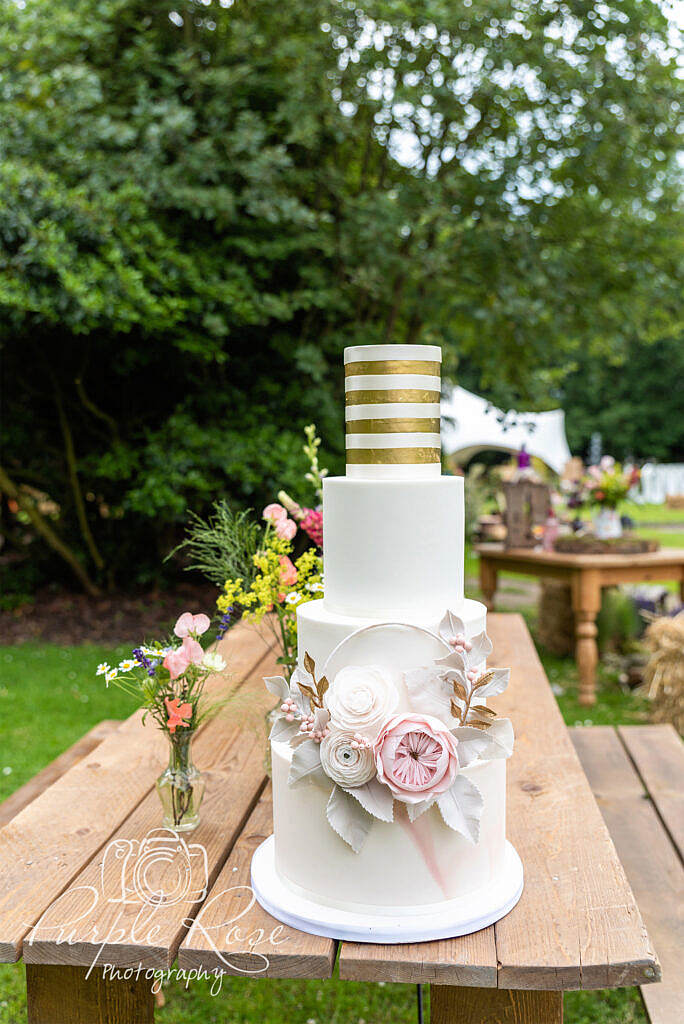 Wedding cake at Woodlands Manor Bedford