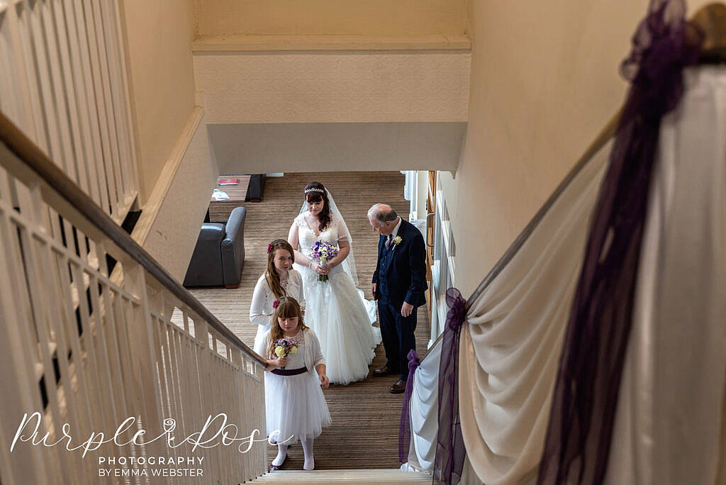 bride waiting to head to her wedding ceremony