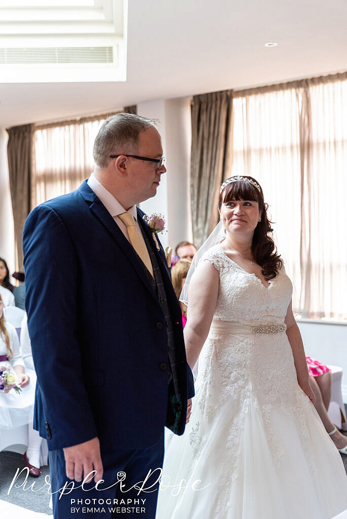 Bride and groom during the wedding ceremony