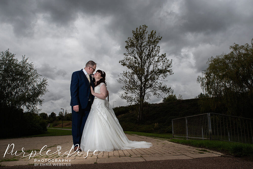 Bride and groom together