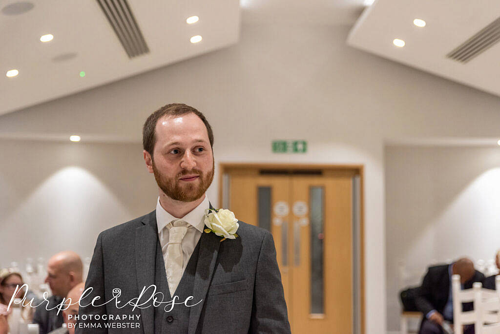 Groom waiting for his bride to arrive