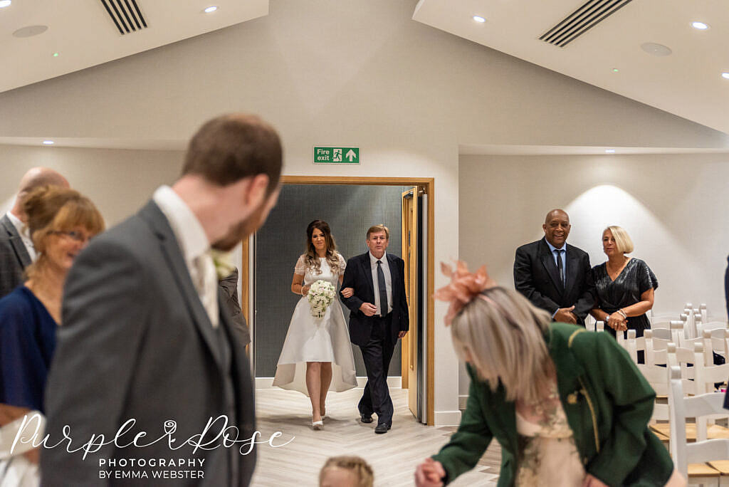 Bride entering the wedding ceremony